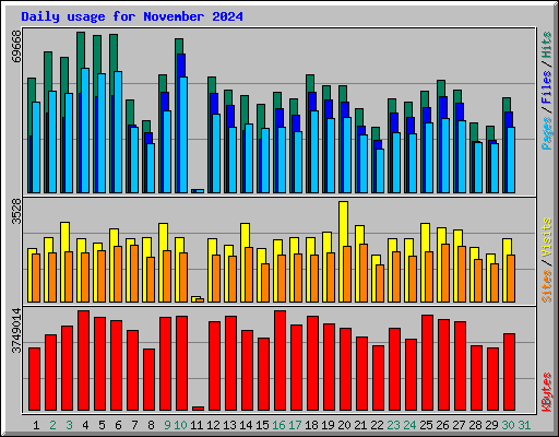 Daily usage for November 2024