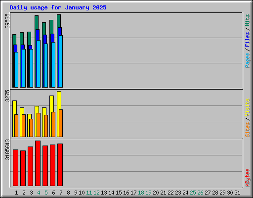 Daily usage for January 2025