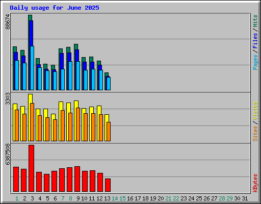 Daily usage for June 2025