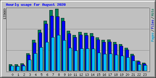 Hourly usage for August 2020