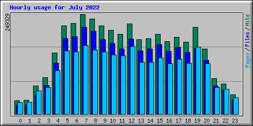 Hourly usage for July 2022